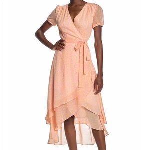 Betsey Johnson Peach Leopard Print Midi …